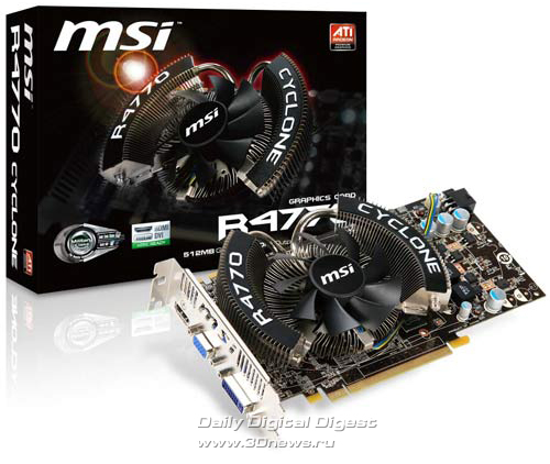 MSI R4770 Cyclone: официально о спецификациях