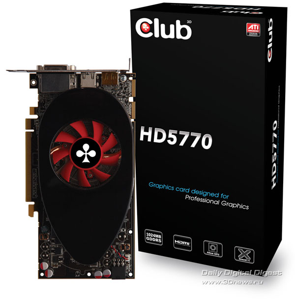 Radeon HD 5770 от Club 3D с овальным кулером