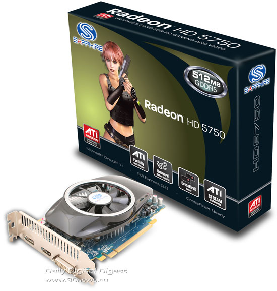 Альтернатива Radeon HD 5750 от Sapphire c 512 Мб GDDR5