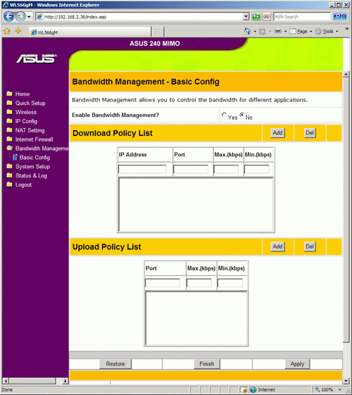 Bandwidth Management