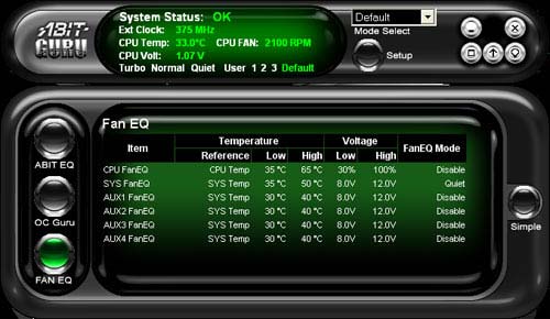 Also, the user can keep track of the monitoring readings from within Windows using the uGuru utility: