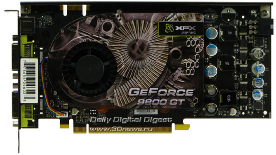 XFX GeForce 9800GT, front view