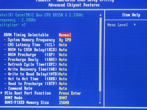 abit I-G31, major latency timings