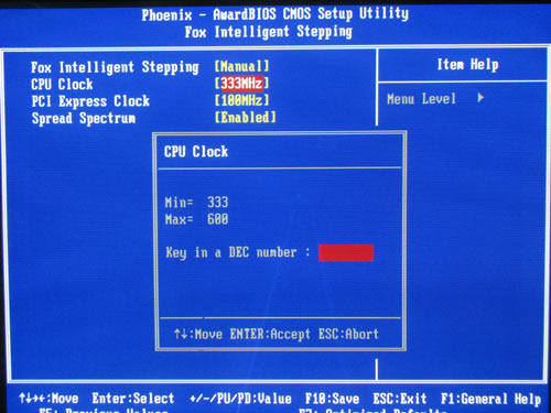 Foxconn G31MG-S, setting the FSB