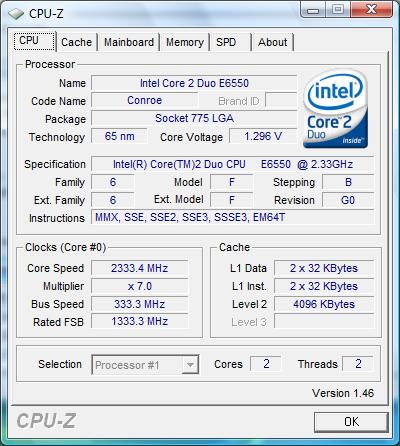 ECS G45T-M2, nominal frequency