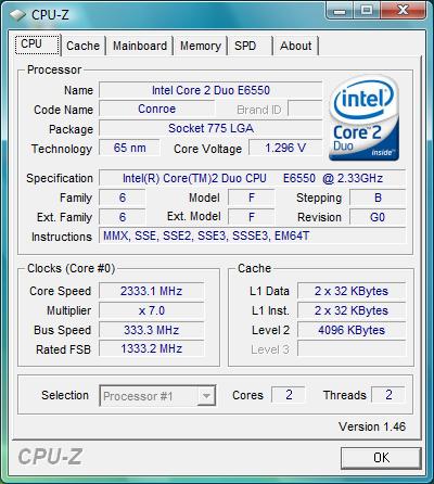 Gigabyte EP45-UD3R, nominal frequency