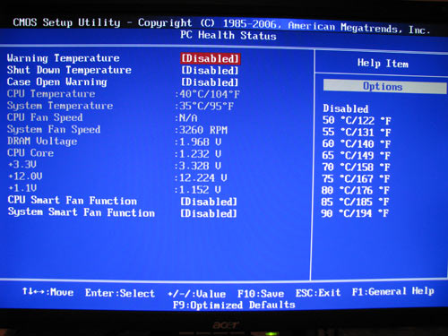 Foxconn A7GMX-K, monitoring