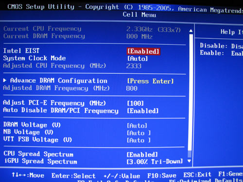 MSI P7NGM, overclocking settings 1