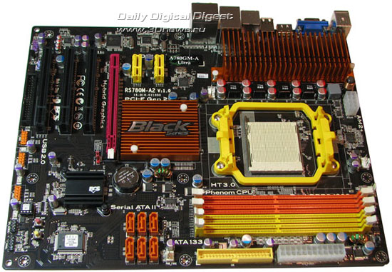 ECS A780GM-A Ultra, board layout