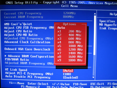 MSI DKA790GX, HyperTransport bus multiplier