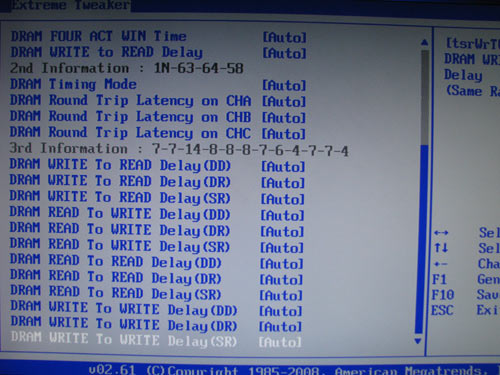 ASUS Rampage II Extreme, memory settings 2