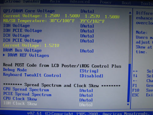 ASUS Rampage II Extreme, overclocking settings 2