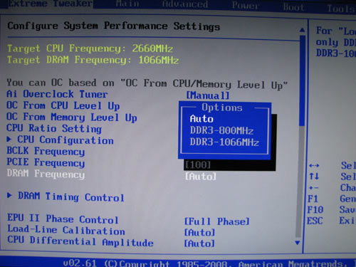 ASUS Rampage II Extreme, memory frequency