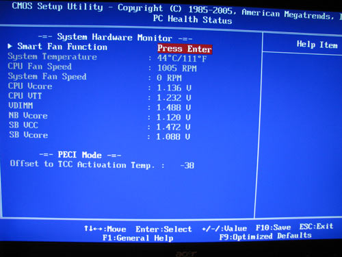 ECS X58B-A, system monitoring