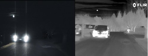 Видимость без системы ночного видения и с ней
