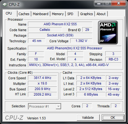 Phenom II X2 555 Black Edition