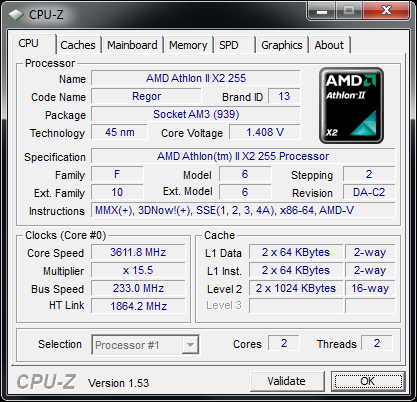 Athlon II X2 255