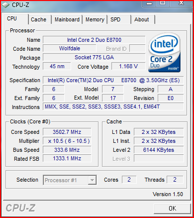 Core 2 Duo E8700