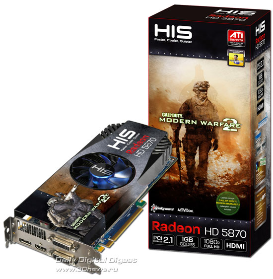 HIS Radeon HD 5870 iCooler V 1GB GDDR5 Call of Duty: Modern Warfare
 2 Game Edition