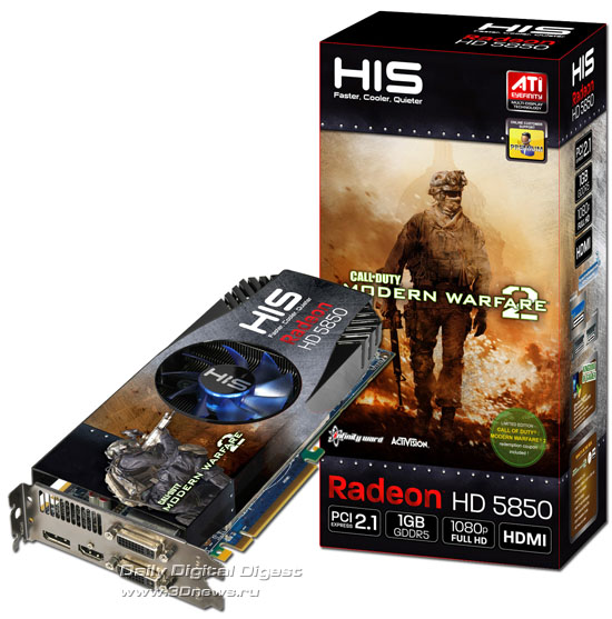 HIS Radeon HD 5850 iCooler V 1GB GDDR5 Call of Duty: Modern Warfare
 2 Game Edition