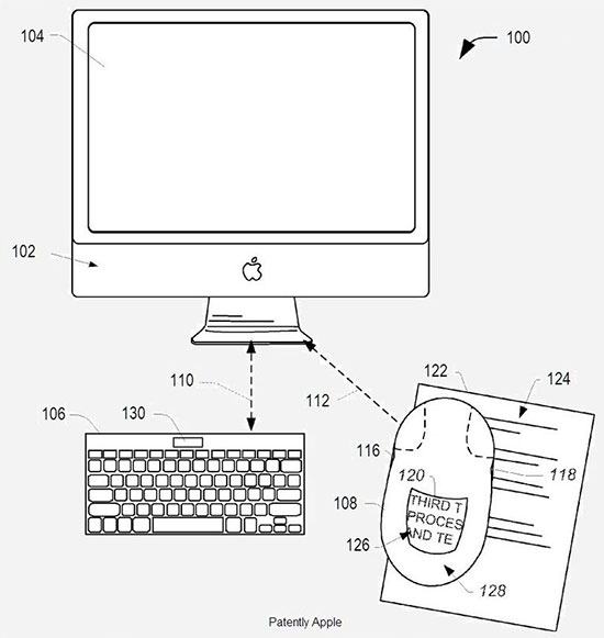 Мышь с дисплеем в патенте Apple