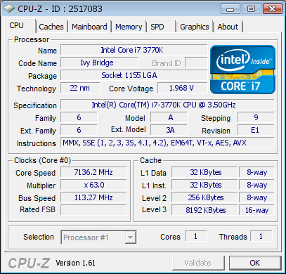   :      Core i7-3770K 