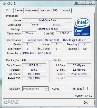 Core Solo U2500