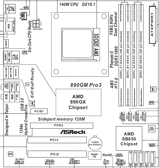  ASRock 890GM Pro3 схема 