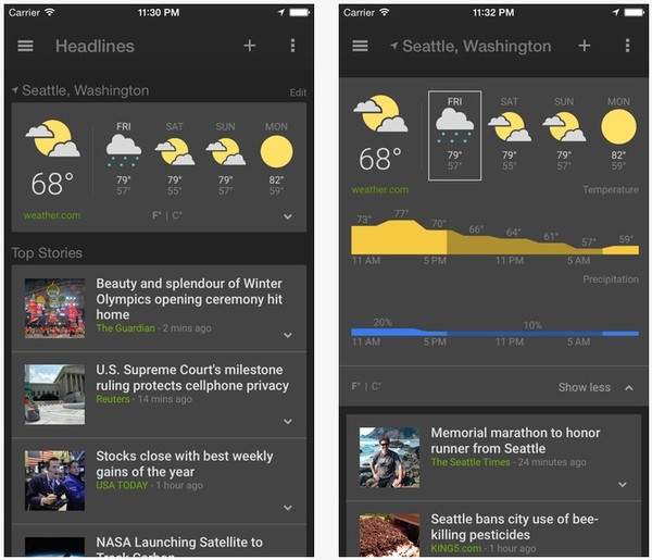 Google News & Weather для iOS