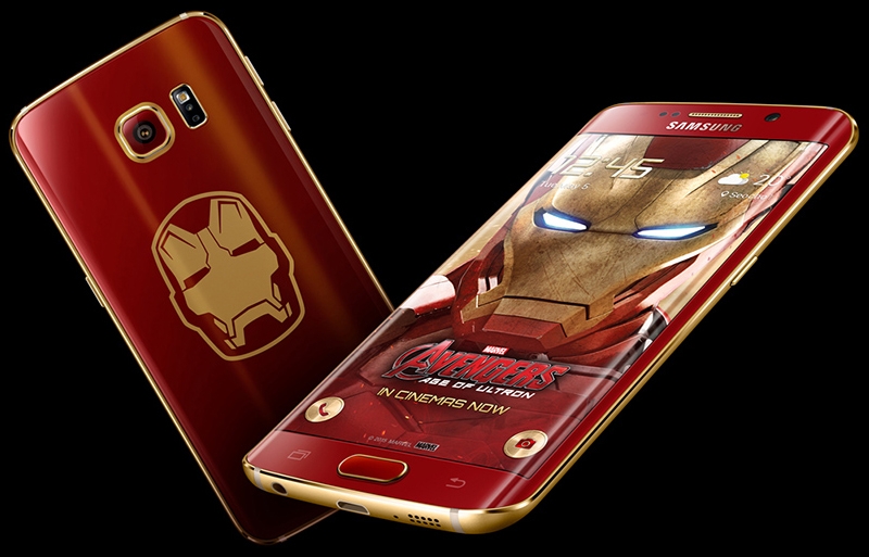 Смартфон Galaxy S6 Edge Iron Man Limited Edition выполнен в золотисто-красном цвете