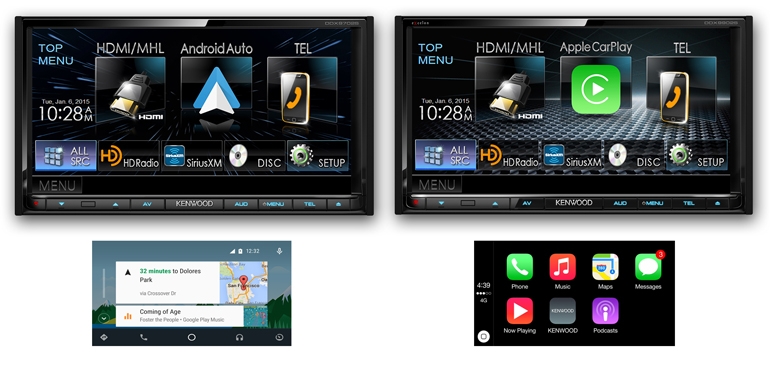 Kenwood Excelon DDX9902S и DDX9702S объединяют Android Auto и CarPlay