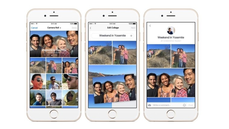 Facebook начала тестирование функций Live Video и Collage