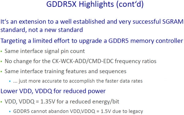 И снова об особенностях GDDR5X (Micron)