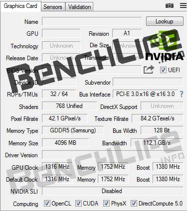 GPU-Z GeForce GTX 1050
