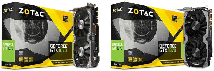 Видеокарты ZOTAC GeForce GTX 1070 Mini