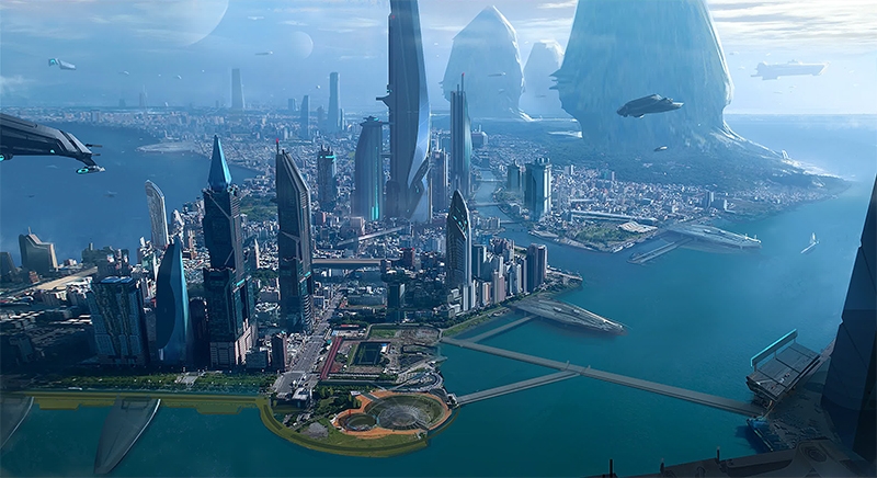 Энтузиаст реконструировал 3D-модель огромного города по файлам Star Citizen"