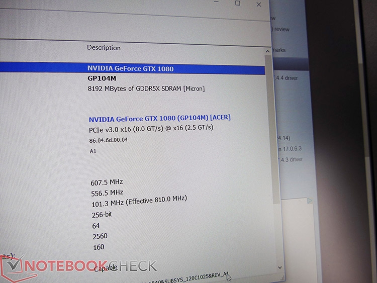  Окно Панели администрирования Nvidiа с данными GeForce GTX 1080 Max-Q 