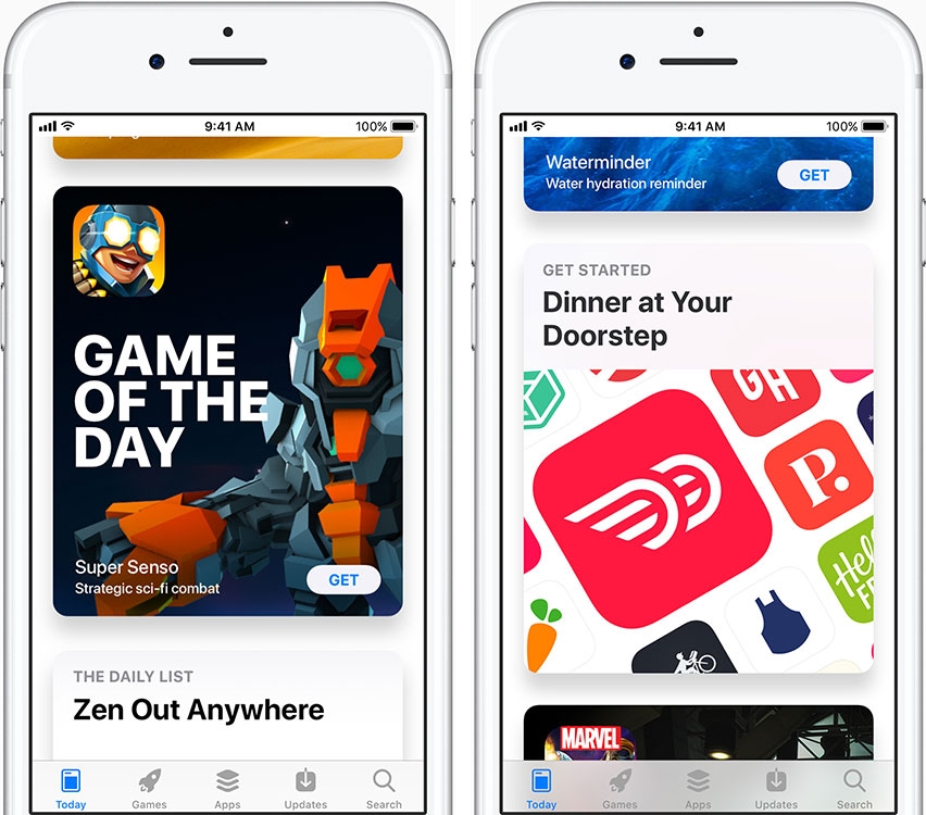  App Store включает уникальные истории и публикации, каждый день публикуемые на вкладке «Сегодня» 
