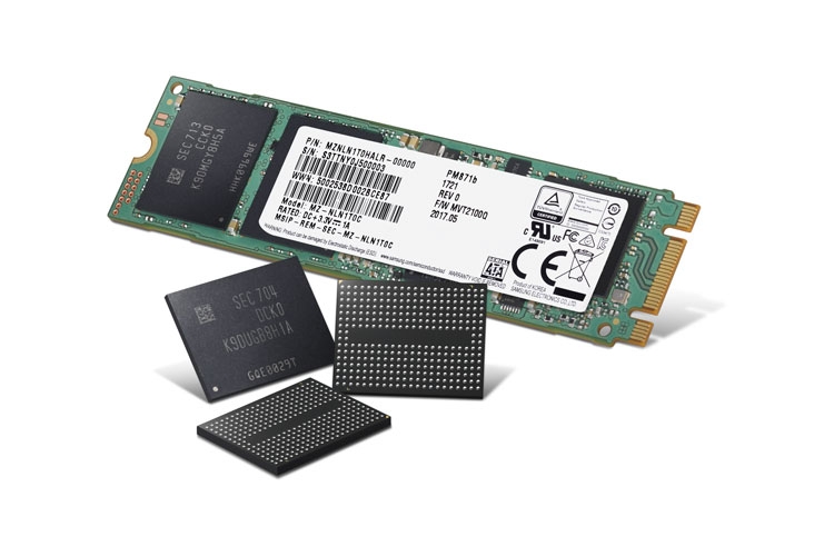  Чипсеты 64-слойные 256 Гбит V-NAND и 1-ТБ М.2 SSD («Самсунг») 