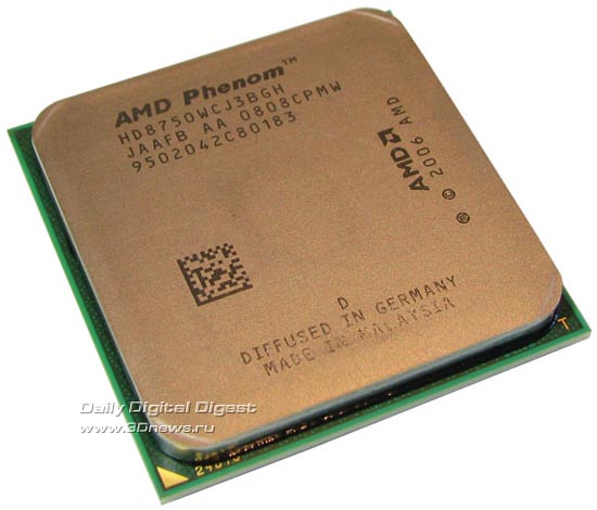  AMD Phenom X3 8750, вид сверху 