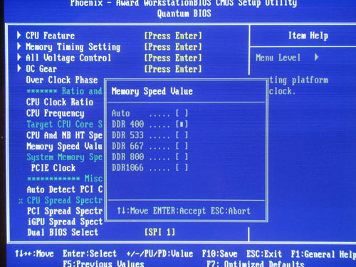 Foxconn Destroyer выбор частоты памяти