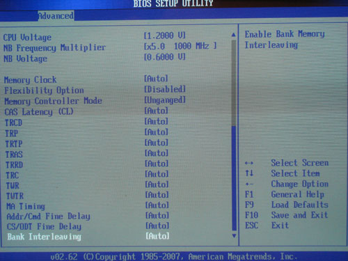ASRock K10N780SLIX3-WiFi настройки памяти