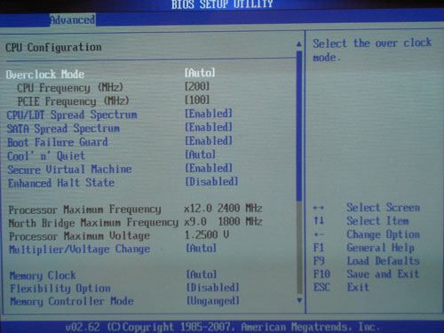 ASRock K10N780SLIX3-WiFi функции разгона