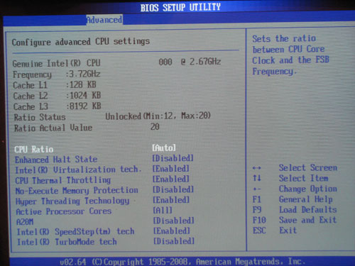  ASRock X58 Deluxe настройки CPU 