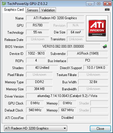 ASRock M3A780GXH/128M разгон GPU