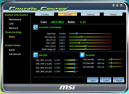  MSI P55-GD65 Control Center 1 