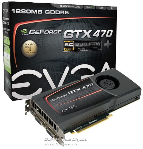EVGA GeForce GTX 470 SuperClocked+ with High Flow Bracket and Backplate EVGA GeForce GTX 470 SuperClocked+ with High Flow Bracket and Backplate