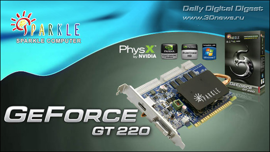 SPARKLE GeForce GT 220 1GB DDR2 Passive SPARKLE GeForce GT 220 1GB DDR2 Passive