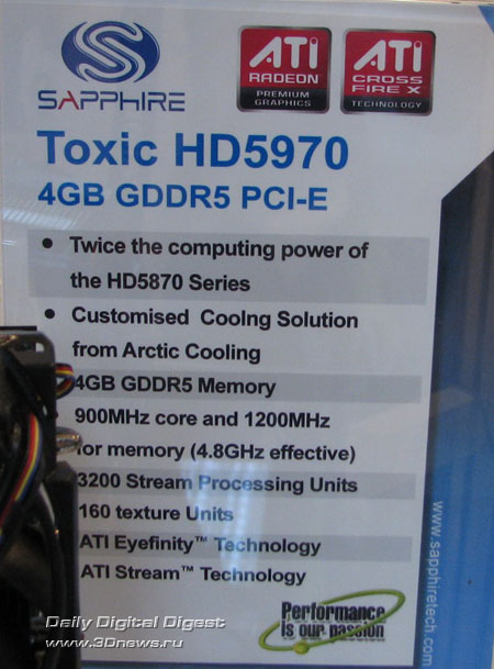 Sapphire TOXIC Radeon HD 5970 4GB GDDR5 Sapphire TOXIC Radeon HD 5970 4GB GDDR5