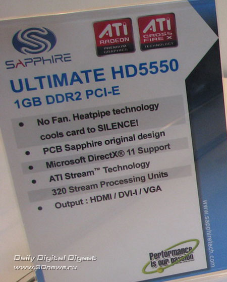 Sapphire ULTIMATE Radeon HD 5550 1GB DDR2 Sapphire ULTIMATE Radeon HD 5550 1GB DDR2